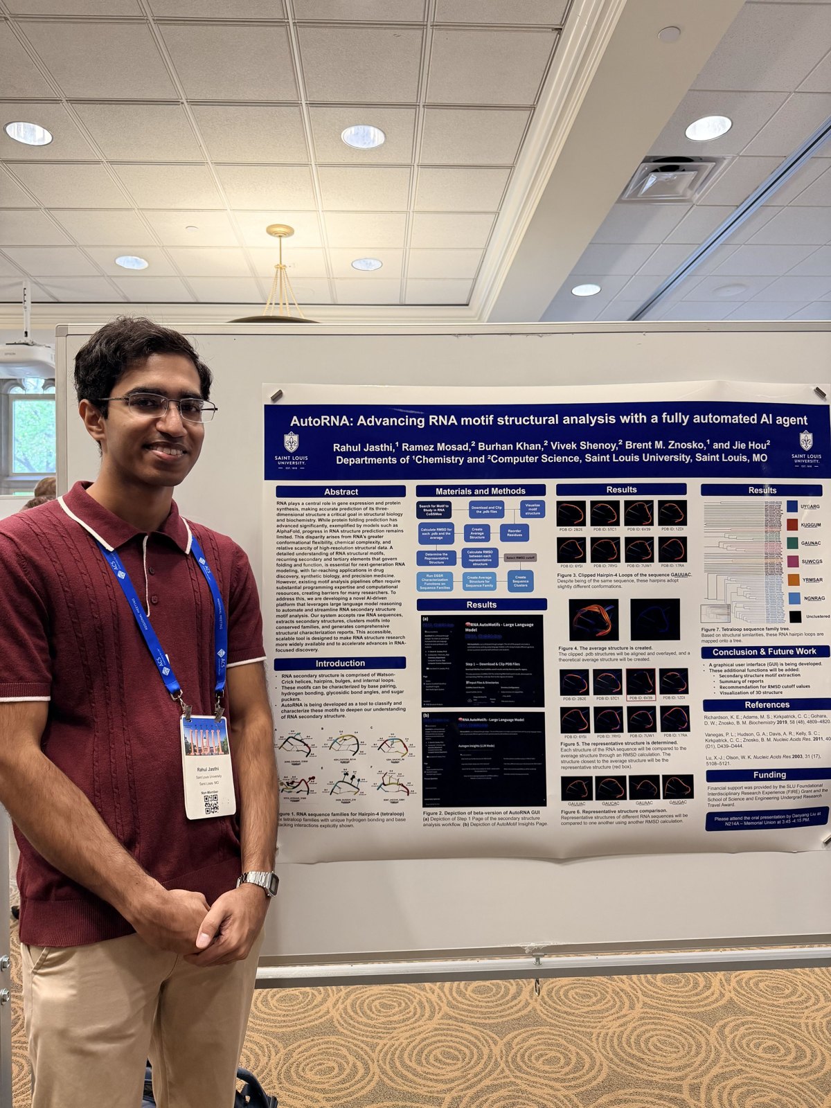 Rahul Jasthi presents the AutoRNA poster at the 2025 ACS Midwest Regional Meeting